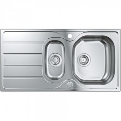 Sink Stainless (Steel) 96,5x50 material: Inox surface: Matt left / right nested 1 ½ cabinet, color: Chrome