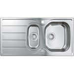 Sink Stainless (Steel) 96,5x50 material: Inox surface: Matt left / right nested 1 ½ cabinet, color: Chrome Stainless steel
