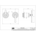 Shower tap Wall-mounted external part 2 holes 2 way material: Brass mixer without hand shower, hose and holder, color: Black surface: Matt Wall-mounted - external part