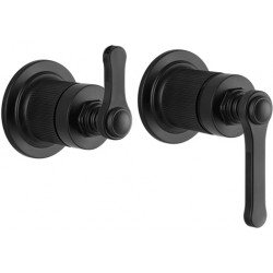 Shower tap Wall-mounted external part 2 holes 2 way material: Brass mixer without hand shower, hose and holder, color: Black surface: Matt Wall-mounted - external part