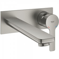 Μπαταρία νιπτήρος εντοιχιζόμενη - εξωτερικό μέρος αναμεικτική με πλακέτα χωρίς βαλβίδα, χρώμα: Χρωμέ L-Size, 20,7cm, Supersteel από ορείχαλκο επιφάνεια: Βουρτσισμένη Εντοιχιζόμενες εξωτερικό μέρος