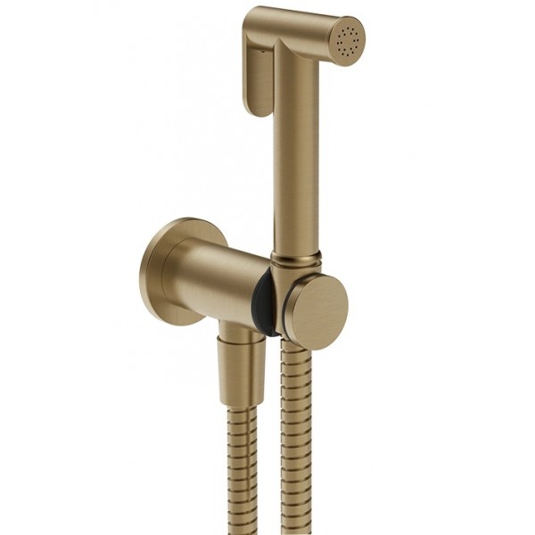 Bidet system Fixed temperature material: Brass push-button Shut-Off, color: Bronze surface: Brushed Exposed bidet hand shower systems Bidet system Fixed temperature material: Brass push-button Shut-Off, color: Bronze surface: Brushed Exposed bidet hand shower systems