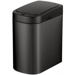 Waste bin material: Brass 7 lt Closed Floor standing, color: Black surface: Matt Dustbins