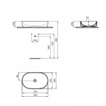 Washbasin Free standing 60x38x13 material: Porcelain Without hole Without overflow, color: White surface: Glossy Free standing