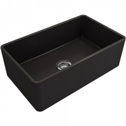 Sink Ceramic 76x46 surface: Matt free Undermount 1 bowl, color: Black Ceramic