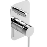 Shower tap Wall-mounted concealed - complete set 2 way material: Brass mixer With plate without hand shower, hose and holder, color: Chrome surface: Glossy Wall-mounted - external part