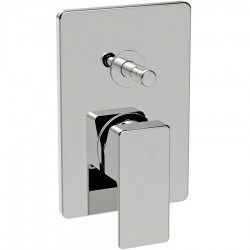 Shower tap Wall-mounted concealed - complete set 2 way material: Brass mixer With plate without hand shower, hose and holder, color: Chrome surface: Glossy Wall-mounted - external part