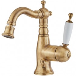 Bidet mixer material: Brass, color: Bronze surface: Brushed Deck-mounted