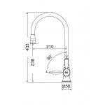 Kitchen tap Deck-mounted material: Brass with shower C-Spout, color: Bronze surface: Brushed Deck-mounted Kitchen tap Deck-mounted material: Brass with shower C-Spout, color: Bronze surface: Brushed Deck-mounted