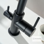 Kitchen tap Deck-mounted material: Brass with water filter, color: Black surface: Matt Deck-mounted Kitchen tap Deck-mounted material: Brass with water filter, color: Black surface: Matt Deck-mounted