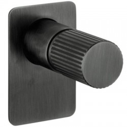 Μπαταρία ντουζιέρας εντοιχιζόμενη 1 εξόδου αναμεικτική από ορείχαλκο με πλακέτα Black Brushed, χρώμα: Μαύρο επιφάνεια: Βουρτσισμένη Εντοιχιζόμενες εξωτερικό μέρος