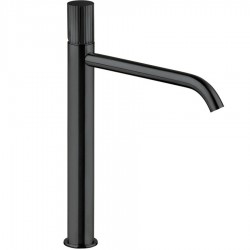 Μπαταρία νιπτήρος επικαθήμενη αναμεικτική από ορείχαλκο για νιπτήρα ελεύθερης τοποθέτησης με βαλβίδα push-open  Black Brushed, χρώμα: Μαύρο επιφάνεια: Βουρτσισμένη Επικαθήμενες