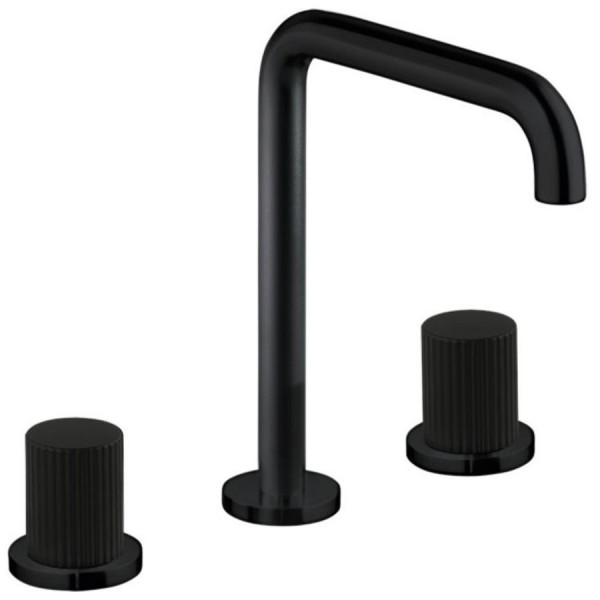 Wash basin tap Deck-mounted dual-level L size material: Brass Without waste, color: Black surface: Matt Deck-mounted Wash basin tap Deck-mounted dual-level L size material: Brass Without waste, color: Black surface: Matt Deck-mounted