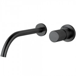 Μπαταρία νιπτήρος εντοιχιζόμενη κομπλέ 2 οπών από ορείχαλκο χωρίς βαλβίδα 20,1-22,8cm, Black Brushed, χρώμα: Μαύρο επιφάνεια: Βουρτσισμένη Εντοιχιζόμενες εξωτερικό μέρος