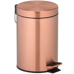 Χαρτοδοχείο Rose Gold PVD από ορείχαλκο 3 lt επιδαπέδιος τύπος κλειστό, χρώμα: Ροζ Χρυσό επιφάνεια: Βουρτσισμένη