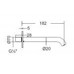 Εκροή (στόμιο) 18,2cm επίτοιχος τύπος Inox Brushed από inox, χρώμα: Χρωμέ επιφάνεια: Βουρτσισμένη Στόμια (ρουξούνια) Εκροή (στόμιο) 18,2cm επίτοιχος τύπος Inox Brushed από inox, χρώμα: Χρωμέ επιφάνεια: Βουρτσισμένη Στόμια (ρουξούνια)