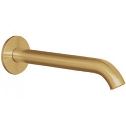 Εκροή (στόμιο) 18,2cm επίτοιχος τύπος Brushed Gold από inox, χρώμα: Χρυσό επιφάνεια: Βουρτσισμένη