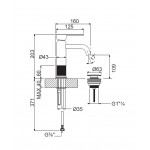 Μπαταρία νιπτήρος επικαθήμενη αναμεικτική από ορείχαλκο με βαλβίδα push-open  Brushed Gold, χρώμα: Χρυσό επιφάνεια: Βουρτσισμένη Επικαθήμενες