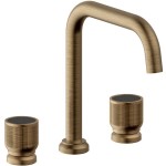 Wash basin tap Deck-mounted dual-level L size material: Brass With push-open waste set, color: Bronze surface: Brushed Deck-mounted