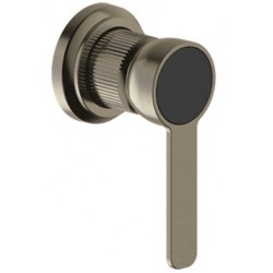 Shower tap Wall-mounted concealed - complete set 1 hole 1 way material: Brass mixer without hand shower, hose and holder, color: Black surface: Brushed Wall-mounted - external part