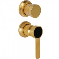 Shower tap Wall-mounted concealed - complete set 2 holes 3 way material: Brass mixer without hand shower, hose and holder, color: Gold surface: Brushed Wall-mounted - external part