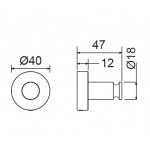 Hook Flat wall mounted material: Brass single, color: Black surface: Glossy Hooks Hook Flat wall mounted material: Brass single, color: Black surface: Glossy Hooks