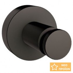 Άγκιστρο από ορείχαλκο μονό Black Chrome, χρώμα: Μαύρο επιφάνεια: Γυαλιστερή Άγκιστρα