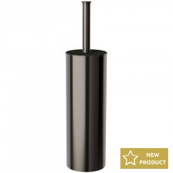 Brush (broom) Floor standing material: Brass, color: Black surface: Glossy Toilet brush holders