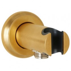 Shower holder Fixed With Outlet elbow material: Brass, color: Gold surface: Brushed Shower holders