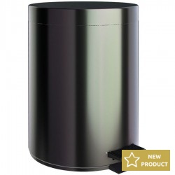 Waste bin material: Brass 5 lt Closed Floor standing, color: Black surface: Glossy Dustbins