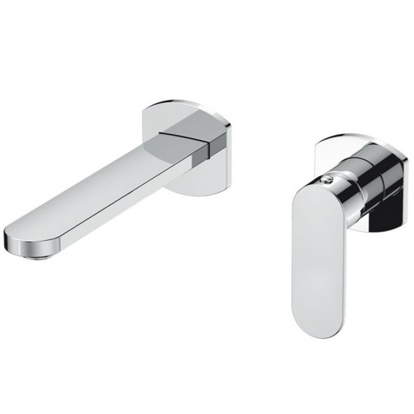 Wash basin tap Wall-mounted concealed - complete set 2 holes material: Brass Without waste, color: Chrome surface: Glossy Wash basin tap Wall-mounted concealed - complete set 2 holes material: Brass Without waste, color: Chrome surface: Glossy