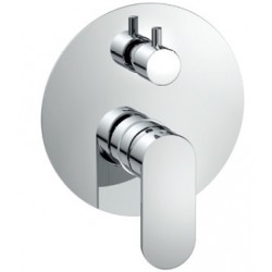 Shower tap Wall-mounted concealed - complete set 2 way material: Brass mixer With plate without hand shower, hose and holder, color: Chrome surface: Glossy