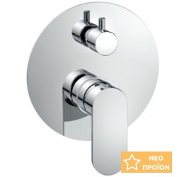 Μπαταρία ντουζιέρας εντοιχιζόμενη 2 εξόδων αναμεικτική από ορείχαλκο με πλακέτα, χρώμα: Χρωμέ επιφάνεια: Γυαλιστερή Εντοιχιζόμενες εξωτερικό μέρος