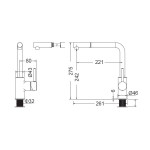 Kitchen tap Deck-mounted material: Brass with shower, color: Chrome surface: Glossy Deck-mounted Kitchen tap Deck-mounted material: Brass with shower, color: Chrome surface: Glossy Deck-mounted