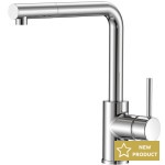 Kitchen tap Deck-mounted material: Brass with shower, color: Chrome surface: Glossy Deck-mounted Kitchen tap Deck-mounted material: Brass with shower, color: Chrome surface: Glossy Deck-mounted