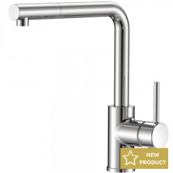 Kitchen tap Deck-mounted material: Brass with shower, color: Chrome surface: Glossy Deck-mounted