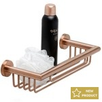 Sponge box material: Brass Double-mounted deep Single 34,8x13x8,1, color: Pink Gold surface: Brushed Shower baskets