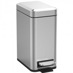 Waste bin 14x29x32cm material: Inox 5 lt Closed Floor standing, color: Chrome surface: Brushed Dustbins