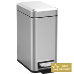 Waste bin 14x29x32cm material: Inox 5 lt Closed Floor standing, color: Chrome surface: Brushed Dustbins Waste bin 14x29x32cm material: Inox 5 lt Closed Floor standing, color: Chrome surface: Brushed Dustbins