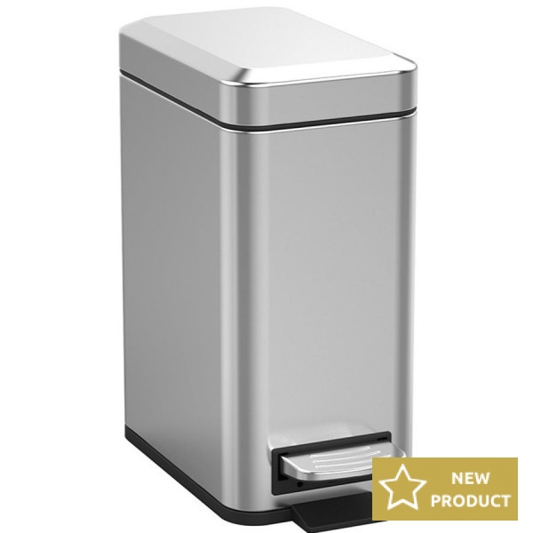 Waste bin 14x29x32cm material: Inox 5 lt Closed Floor standing, color: Chrome surface: Brushed Dustbins Waste bin 14x29x32cm material: Inox 5 lt Closed Floor standing, color: Chrome surface: Brushed Dustbins