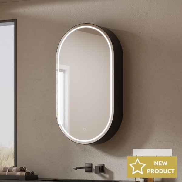 Mirror, shape: Capsule 50x90 material: Wood composite, color: Black Mirrors Mirror, shape: Capsule 50x90 material: Wood composite, color: Black Mirrors