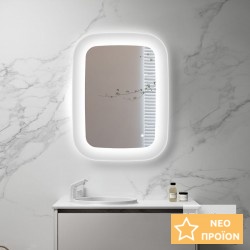 Καθρέπτης, σχήμα: Ορθογώνιο 60x80 από κρύσταλλο με περιμετρικό φωτισμό LED Καθρέπτες μπάνιου