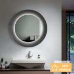 Καθρέπτης, σχήμα: Στρογγυλό 75x75 από inox με φωτισμό LED, Inox Brushed, χρώμα: Χρωμέ Καθρέπτες μπάνιου