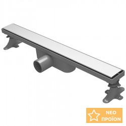 Αυλάκι ντουζιέρας (σχάρα) AISI304 από inox 90x6,5x7,5, χρώμα: Χρωμέ