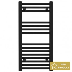 Heated towel rack 40x80 material: Steel, color: Black surface: Matt Heated towel rails