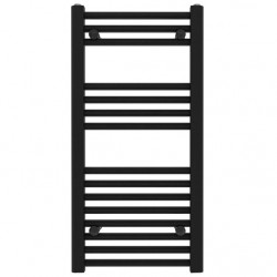 Πετσετοθήκη θερμαινόμενη 40x80 από χάλυβα Black Matt, χρώμα: Μαύρο επιφάνεια: Ματ Πετσετοθήκες θερμαινόμενες