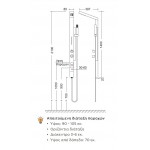 Equipped shower column Satin 1,40m 130cm, color: Chrome surface: Satin Indoor with hydromassage