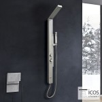 Equipped shower column Satin 1,40m 130cm, color: Chrome surface: Satin Indoor with hydromassage