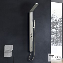 Equipped shower column Satin 1,40m 130cm, color: Chrome surface: Satin