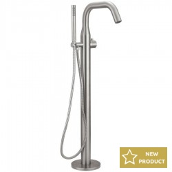 Bathtub tap Floor-standing complete AISI316L material: Inox, color: Chrome surface: Brushed Floor standing
